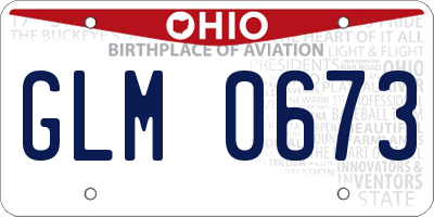 OH license plate GLM0673