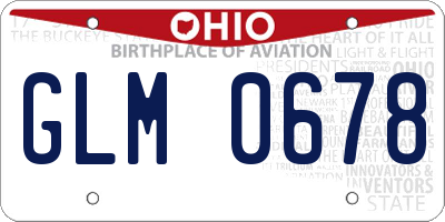 OH license plate GLM0678