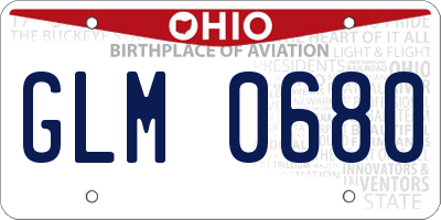 OH license plate GLM0680