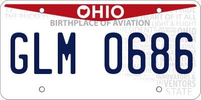 OH license plate GLM0686