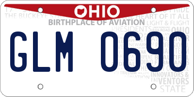 OH license plate GLM0690