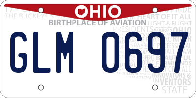 OH license plate GLM0697