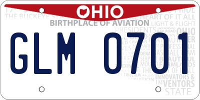 OH license plate GLM0701