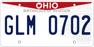 OH license plate GLM0702