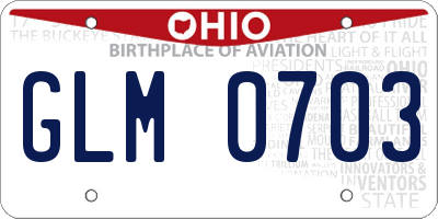 OH license plate GLM0703
