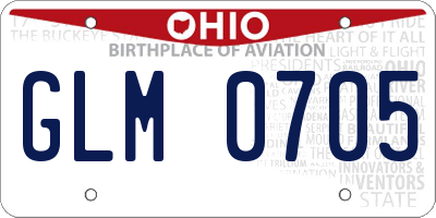 OH license plate GLM0705
