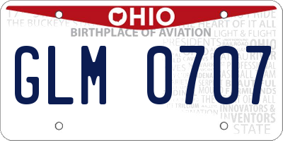 OH license plate GLM0707