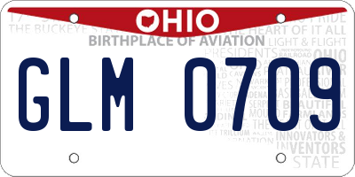 OH license plate GLM0709