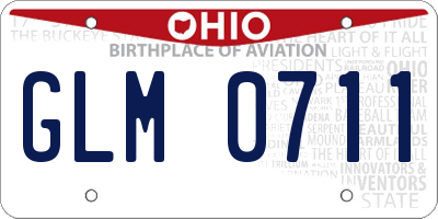 OH license plate GLM0711