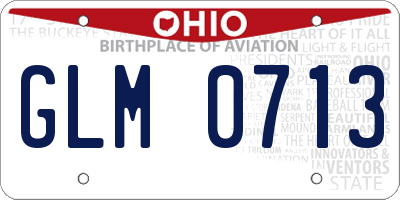 OH license plate GLM0713