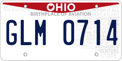 OH license plate GLM0714