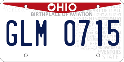 OH license plate GLM0715