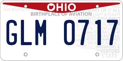 OH license plate GLM0717