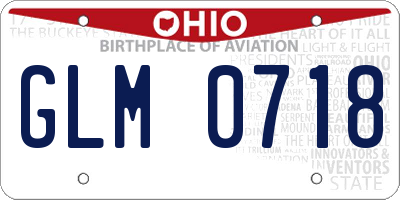 OH license plate GLM0718