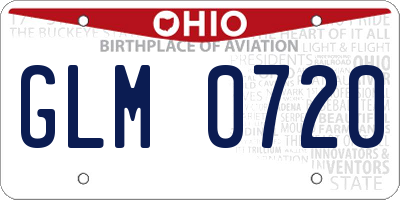 OH license plate GLM0720