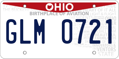 OH license plate GLM0721
