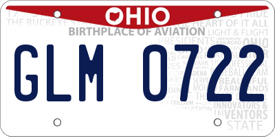 OH license plate GLM0722
