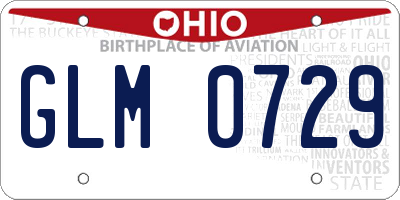 OH license plate GLM0729