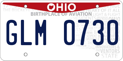 OH license plate GLM0730