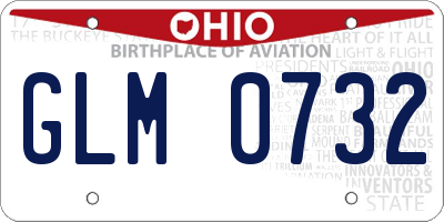 OH license plate GLM0732