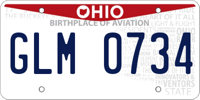 OH license plate GLM0734