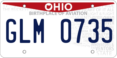 OH license plate GLM0735