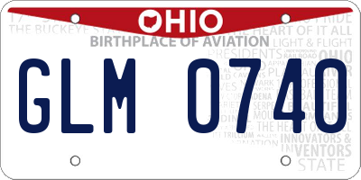 OH license plate GLM0740