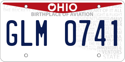 OH license plate GLM0741
