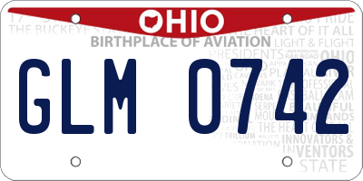 OH license plate GLM0742
