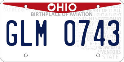 OH license plate GLM0743