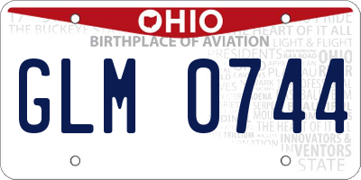 OH license plate GLM0744
