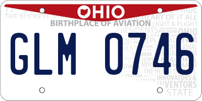 OH license plate GLM0746