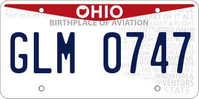 OH license plate GLM0747