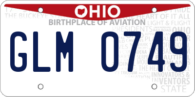 OH license plate GLM0749