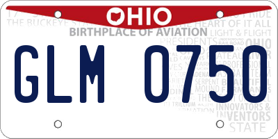 OH license plate GLM0750