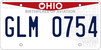 OH license plate GLM0754