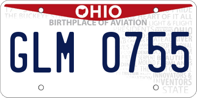 OH license plate GLM0755