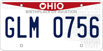 OH license plate GLM0756