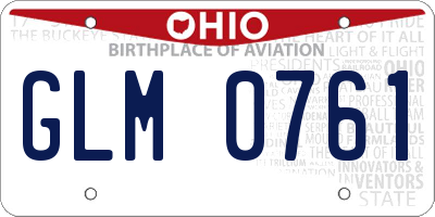OH license plate GLM0761