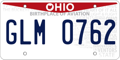 OH license plate GLM0762
