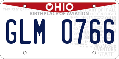 OH license plate GLM0766