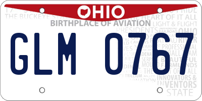 OH license plate GLM0767