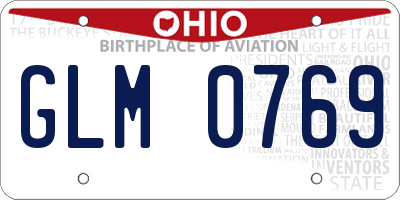 OH license plate GLM0769