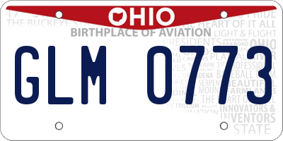 OH license plate GLM0773