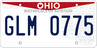OH license plate GLM0775