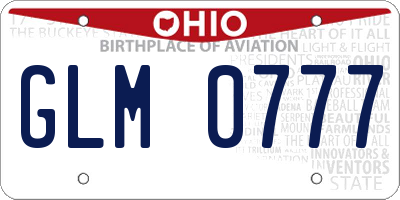 OH license plate GLM0777