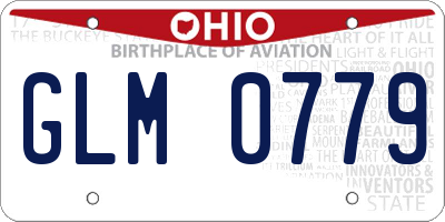 OH license plate GLM0779