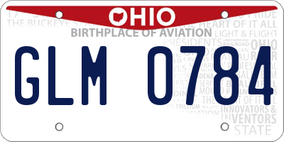 OH license plate GLM0784