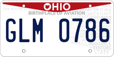 OH license plate GLM0786