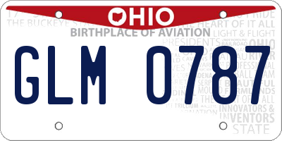 OH license plate GLM0787